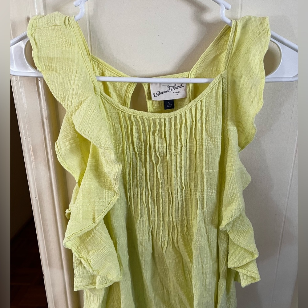 Universal Thread Yellow Ruffled Shirt - Picture 2 of 7